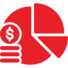 Financial pie chart illustration